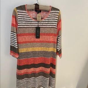 Comfy USA Multicolor Striped Sweater